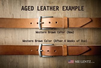 aged leather belt example