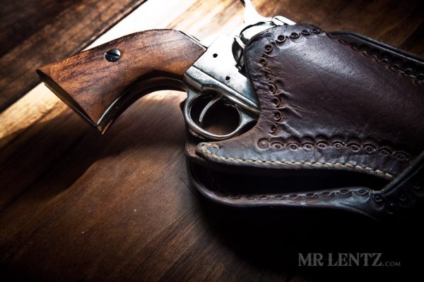 cowboy gun holster aged leather