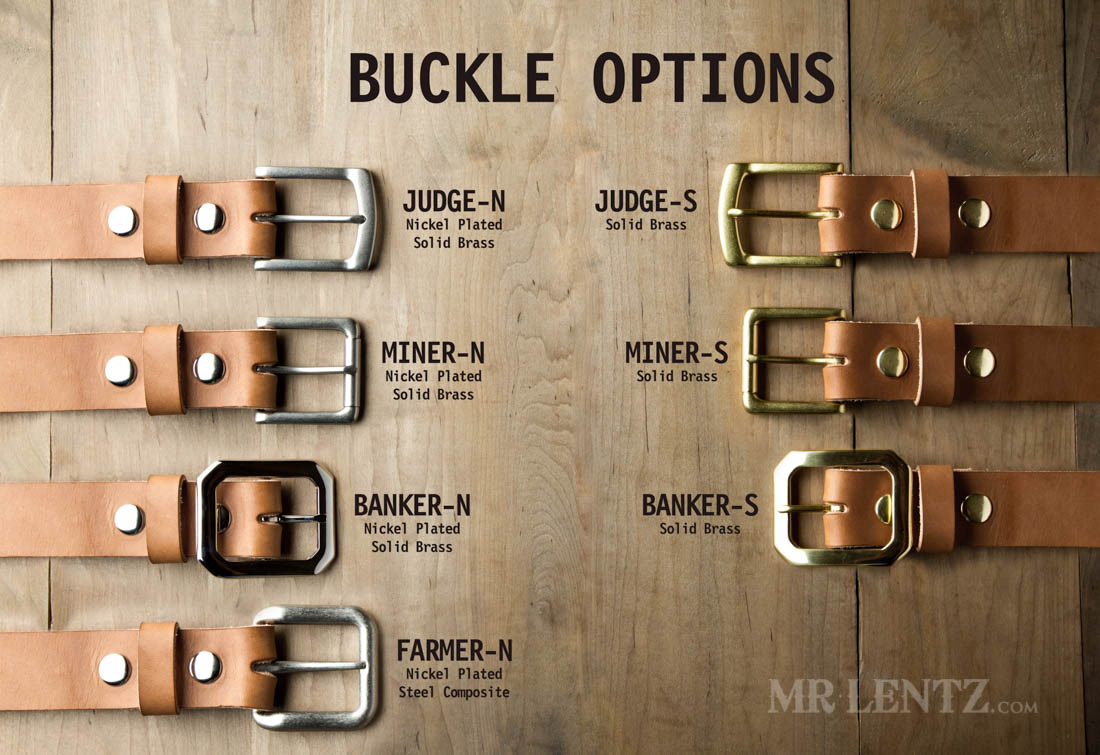 leather belt buckle options