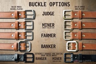 leather gun belt buckle options