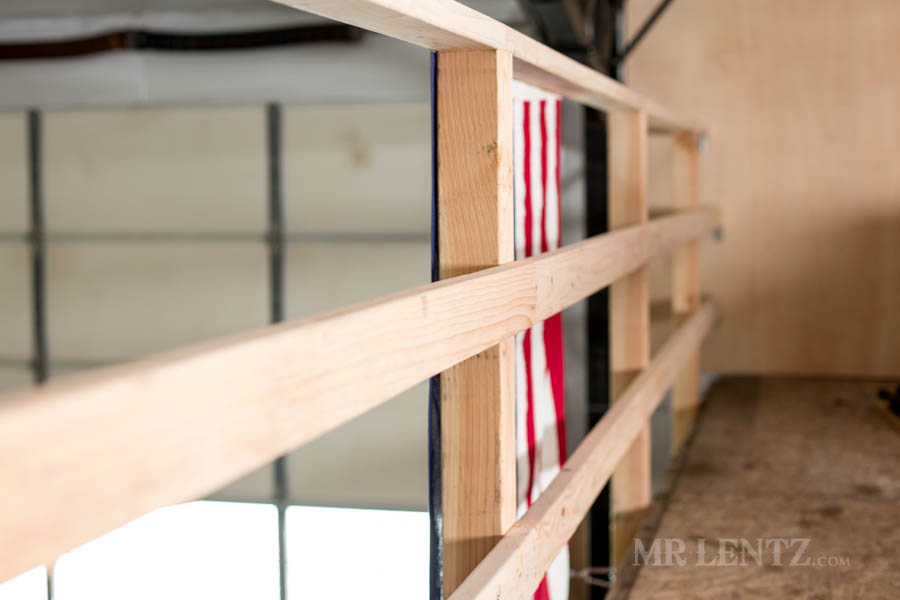 guard rail on loft of workshop