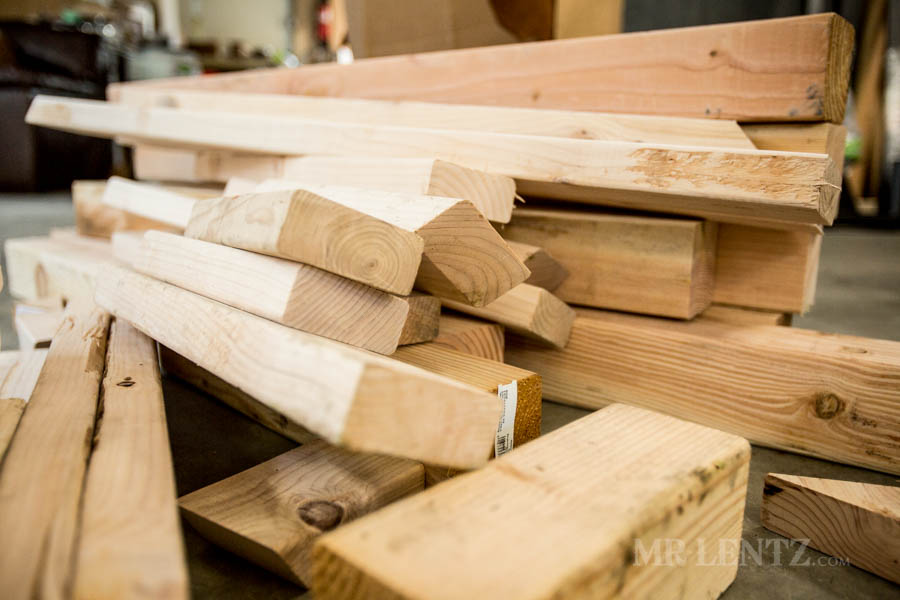 wood debris in leather workshop