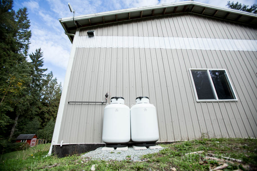 propane tanks on side of workshop building