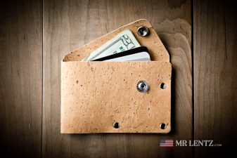 card and cash wallet of cork