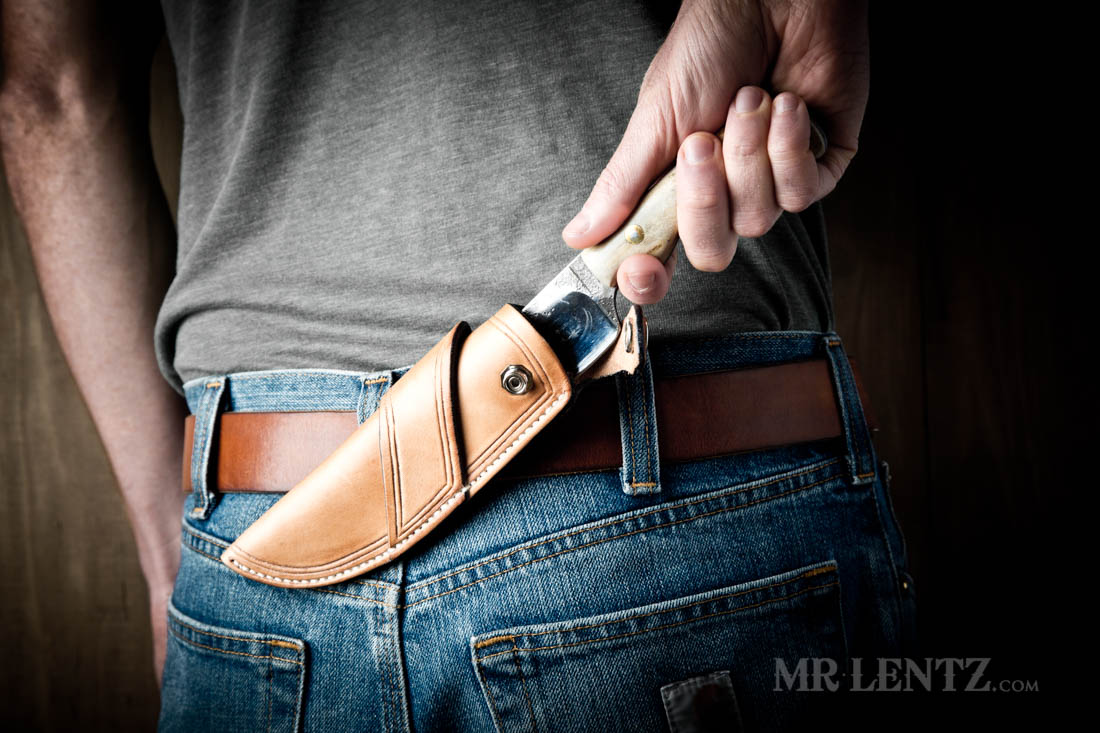 wearing crossdraw knife sheath