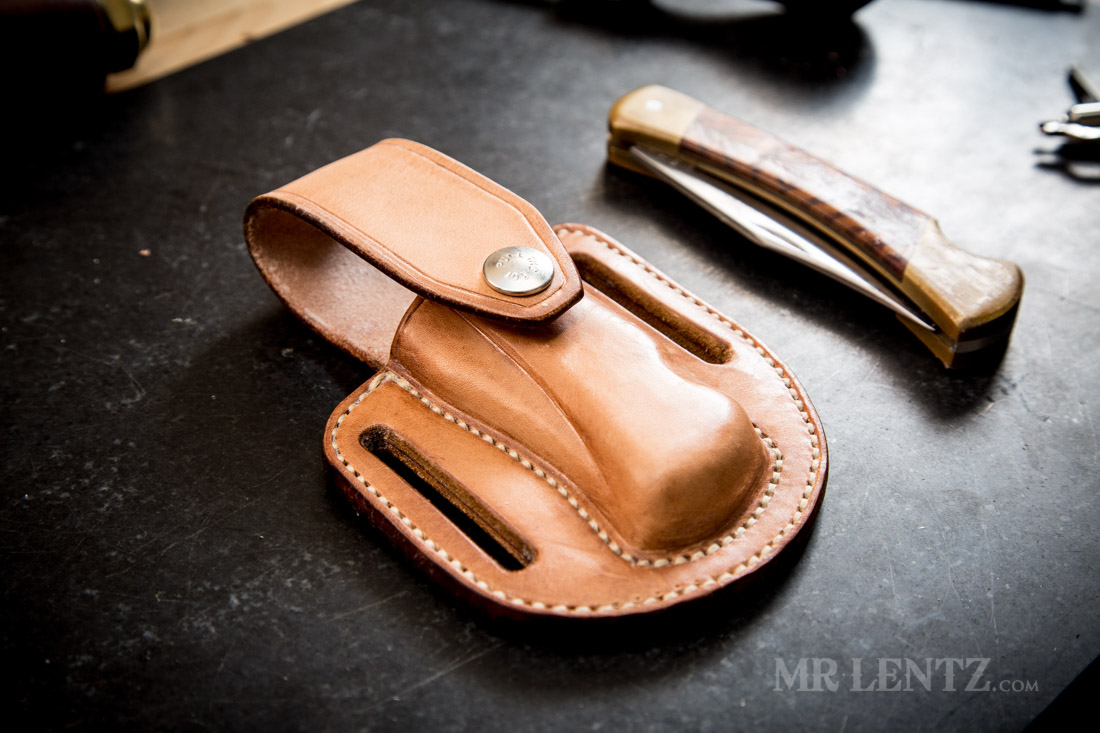 side view of formed knife sheath