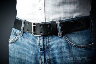 dark double tongue wide belt