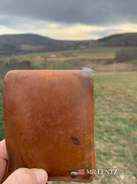 customer wallet photo of aged leather