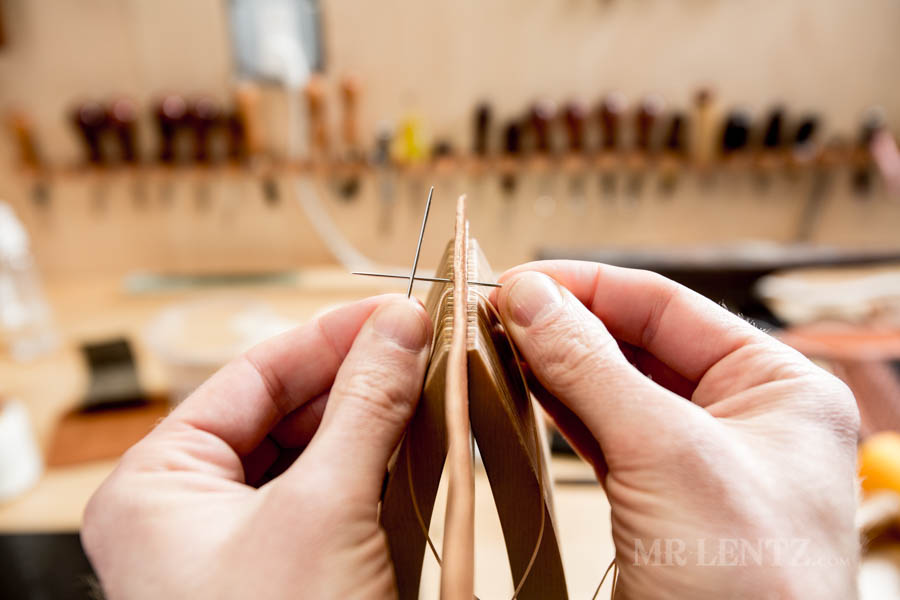 finishing the saddle stitch