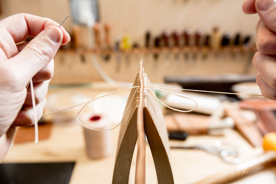 locking off a stitch when hand sewing