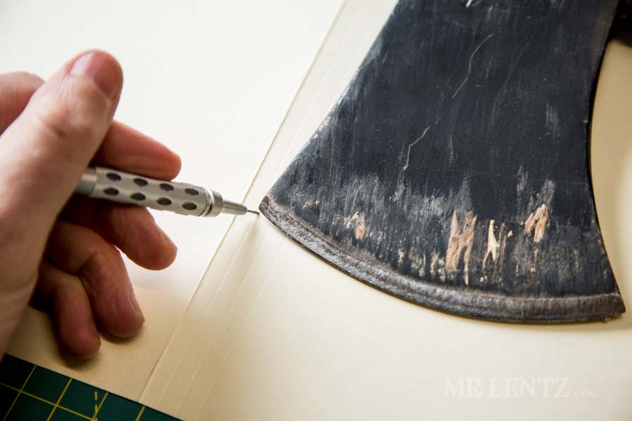 making an axe sheath template