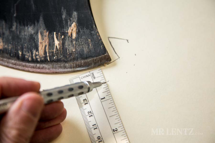 making an axe sheath template