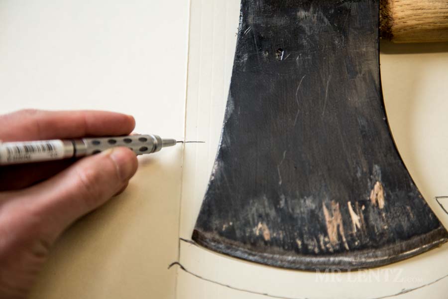 making an axe sheath template