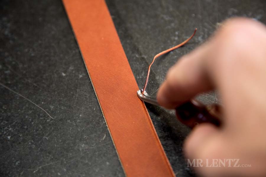 beveling the strap edge