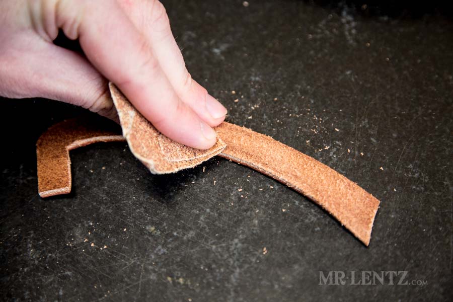 roughing up edge of welt for gluing