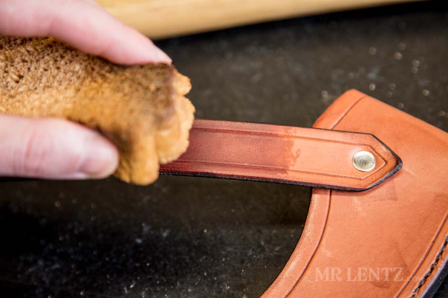 wetting the retaining strap