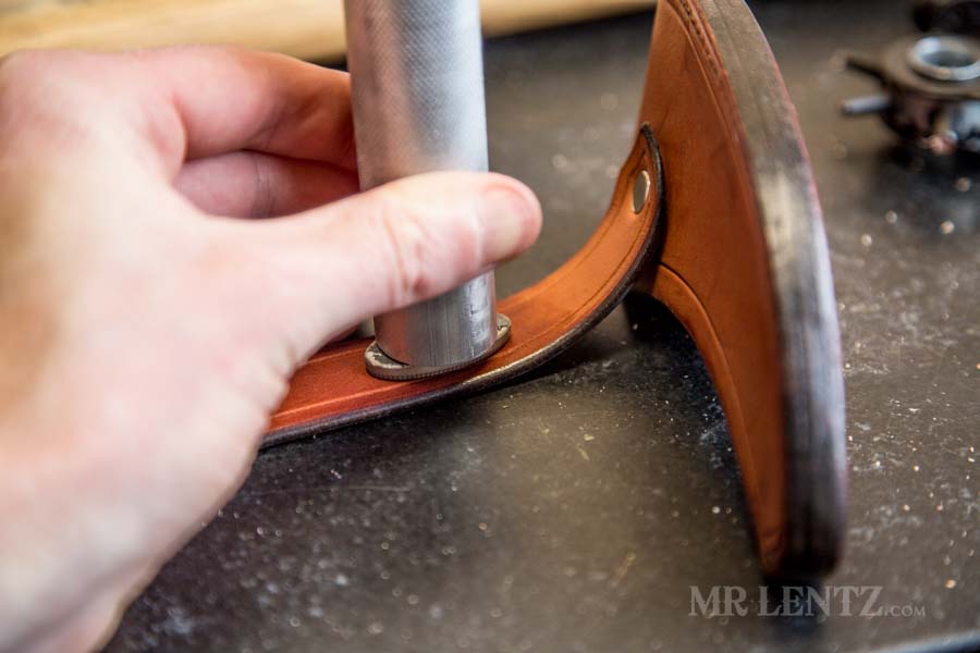marking leather with my maker stamp