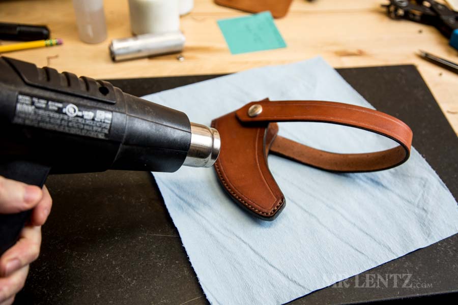 using heat gun on axe sheath