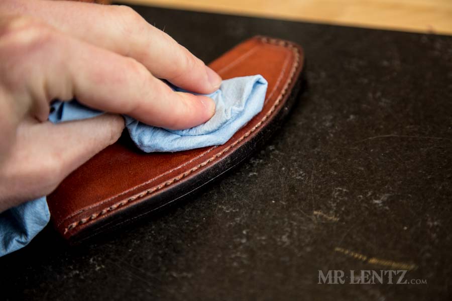 buffing the axe sheath