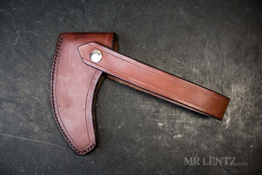 completed axe sheath tutorial