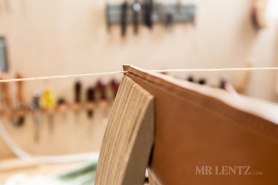 starting a stitch in leather