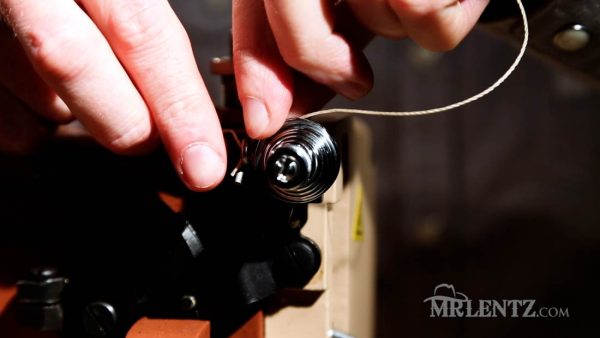 threading the top tension on leather sewing machine