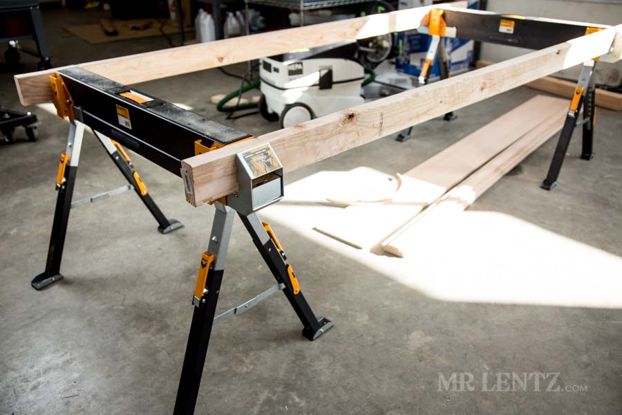 saw horse table for cutting plywood