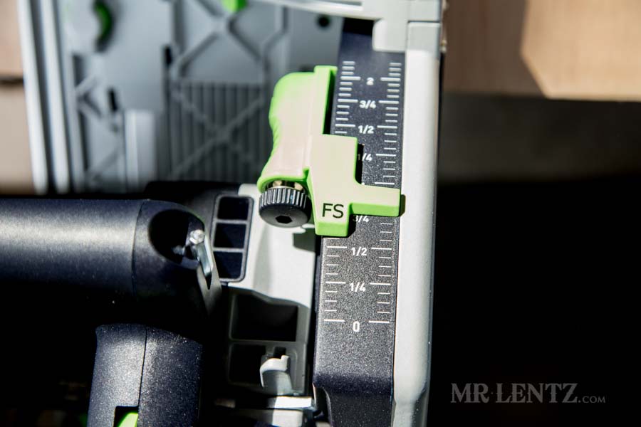 adjusting blade depth on a track saw