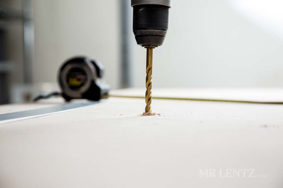 drilling a hole in plywood