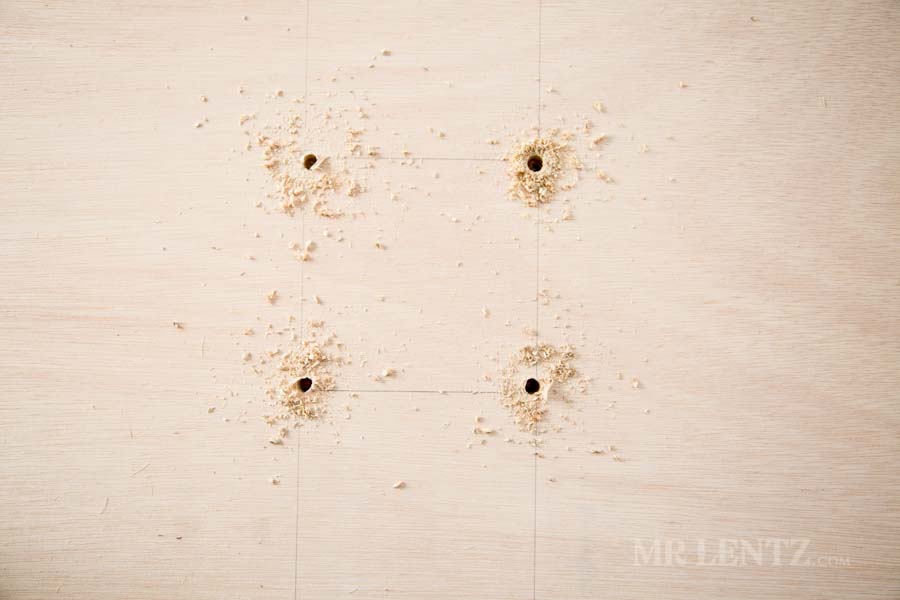 4 holes in plywood