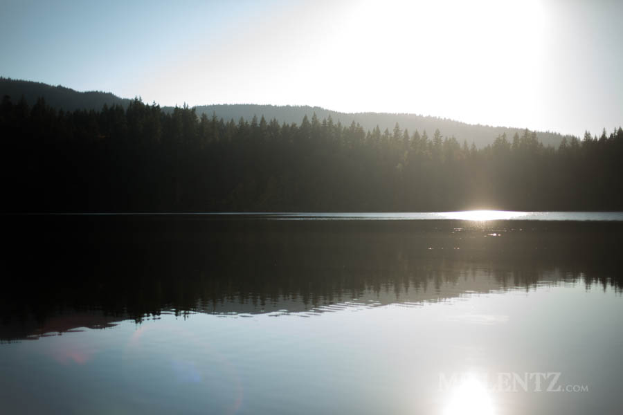 glass smooth lake in the fall
