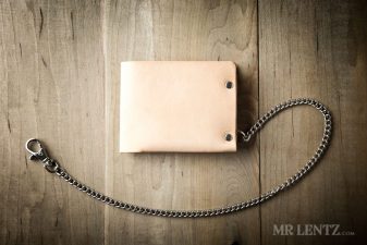 tan leather chain wallet
