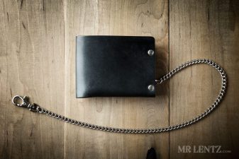 black leather chain wallet