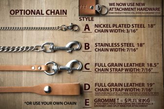 wallet chain options for leather bifold