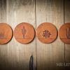 leather cactus coasters 4 pack