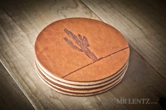 4 pack of leather coasters
