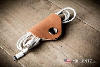 brown leather cord wrap for charging cables