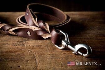 solid hardware on leather dog leash