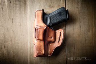 back of leather glock holster in avenger style