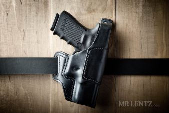 fbi cant on black leather holster for glock handguns