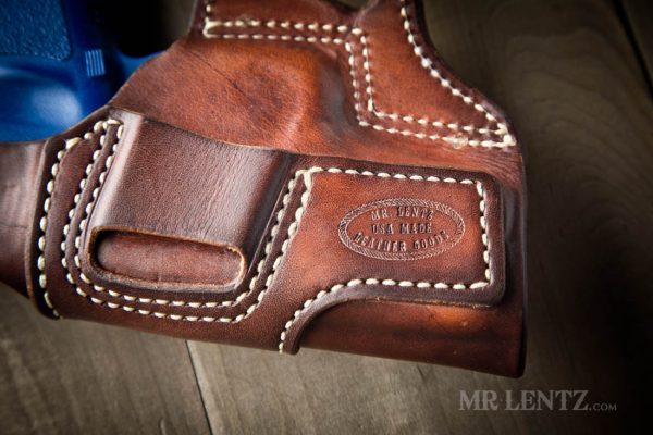 stitched leather gun holster