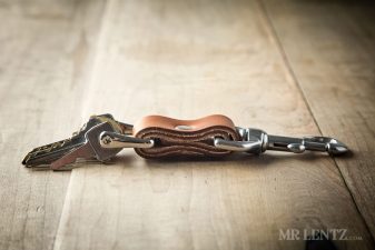thick leather keychain