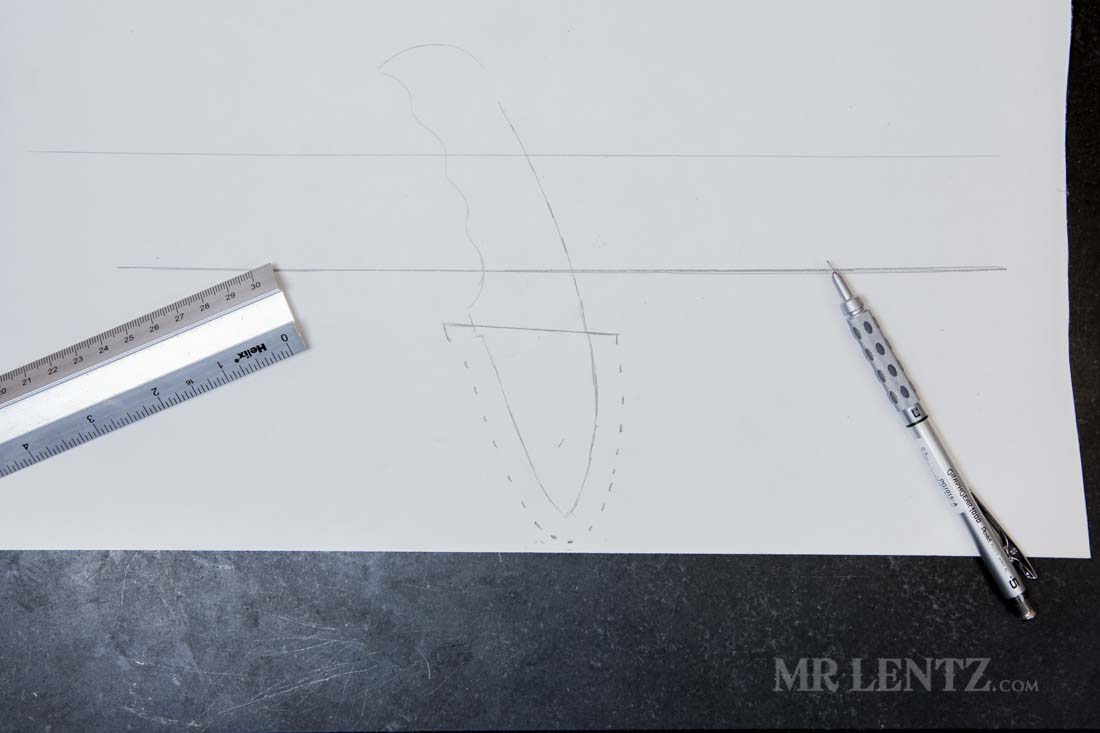 knife sheath templating drawing