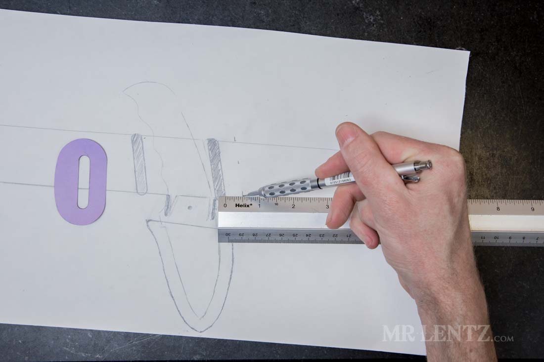 tracing a knife sheath template