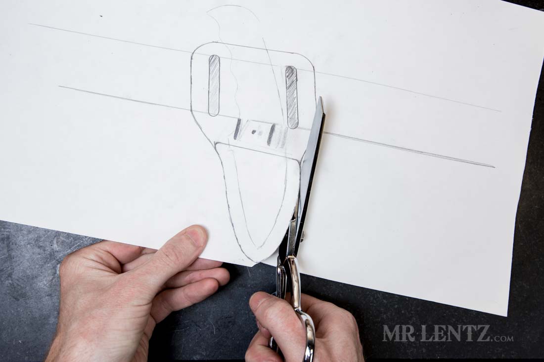 cutting template of leather knife sheath