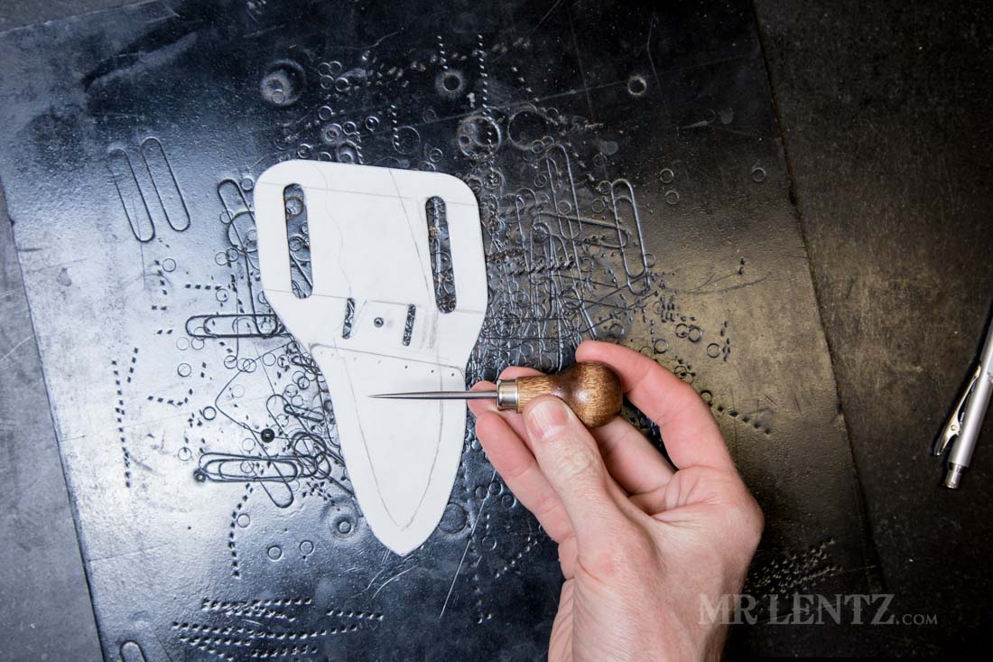 drawing template for leather knife sheath