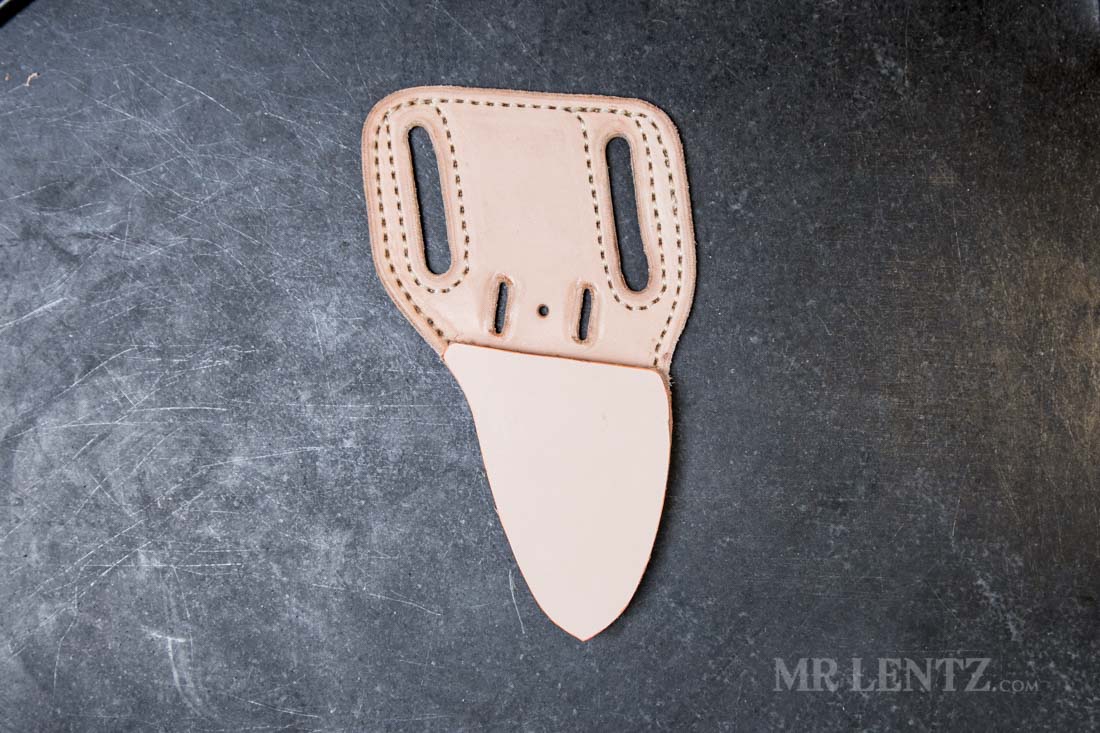 knife sheath ready for stitching