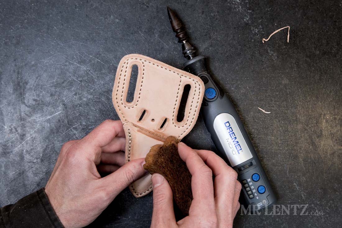 wetting the top edge of a sheath