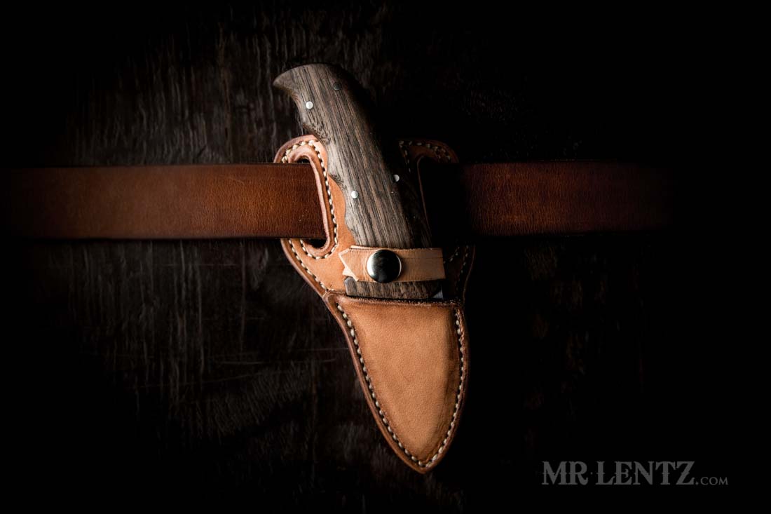 finished leather knife sheath for camp knife