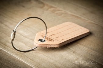 luggage tag with stainless steel loop